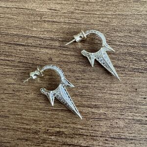 💜 Melinda Maria Gold Gabrielle Triple Spike Pavé Earrings